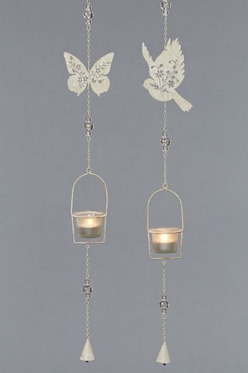 hanger met waxinelicht vlinder of vogel