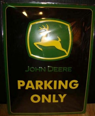 wandbord john deere parking only